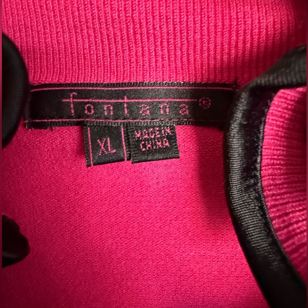 4/$20 - FONTANA Vtg Pink Sleeveless Top with Contrasting Black Trim - XL - Picture 4 of 4